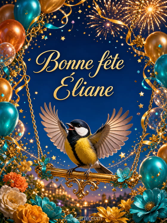 Carte bonne fête Éliane