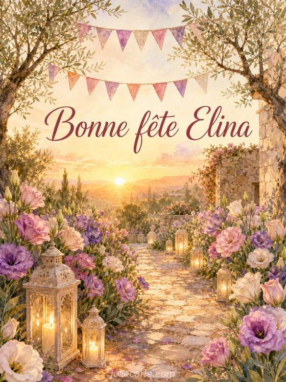 Carte bonne fĂȘte Elina
