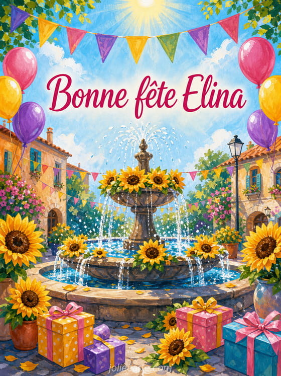 Carte bonne fĂȘte Elina