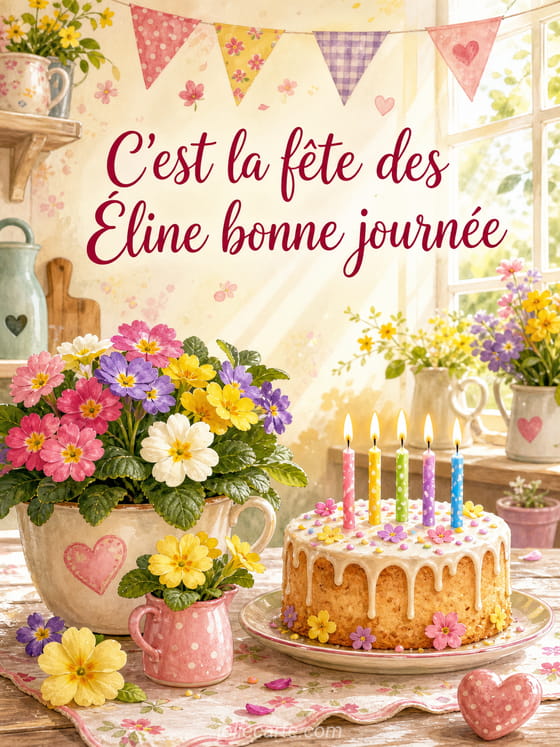 Carte bonne fête Éline