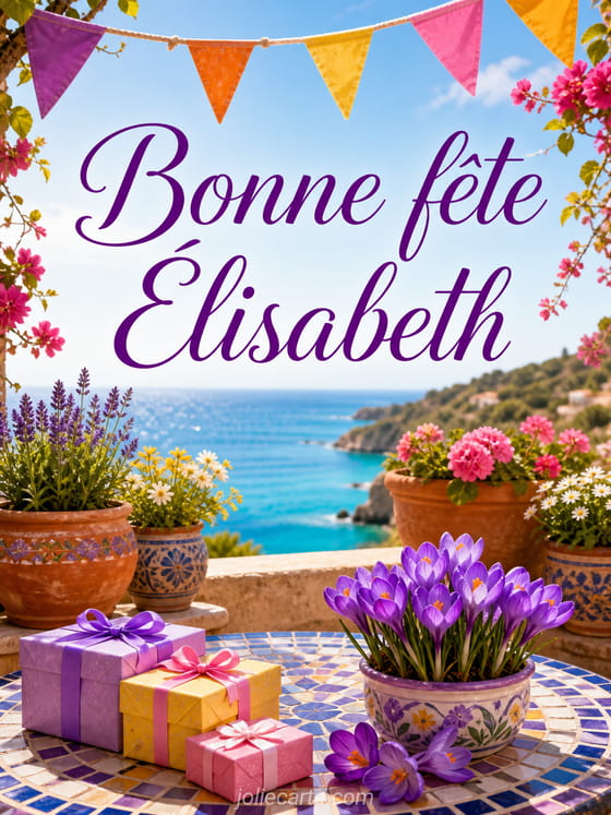 Carte bonne fête Élisabeth