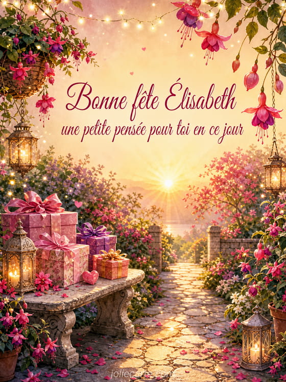 Carte bonne fête Élisabeth