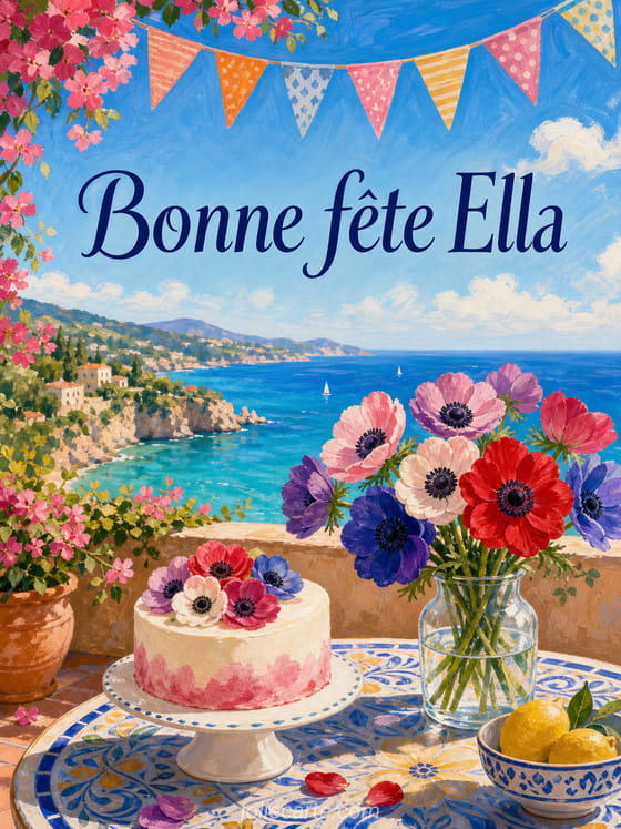 Carte bonne fĂȘte Ella