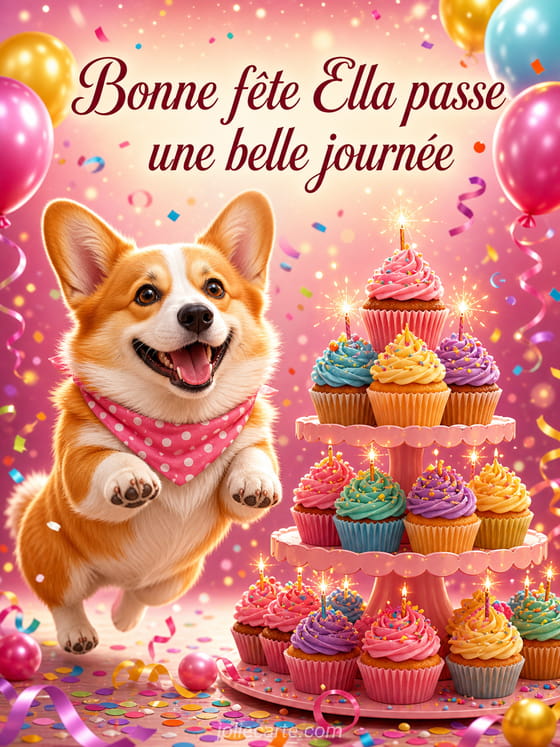Carte bonne fĂȘte Ella