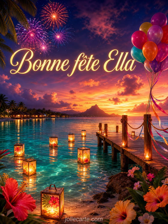 Carte bonne fĂȘte Ella