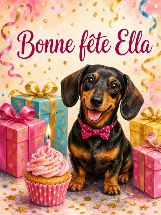 Carte bonne fĂȘte Ella