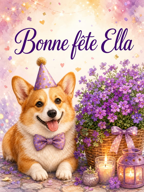 Carte bonne fĂȘte Ella