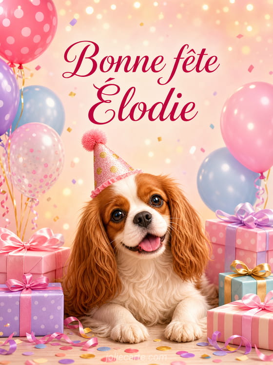 Carte bonne fête Élodie