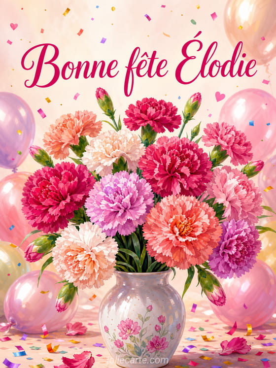 Carte bonne fête Élodie