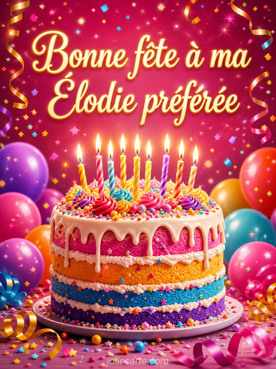 Carte bonne fête Élodie