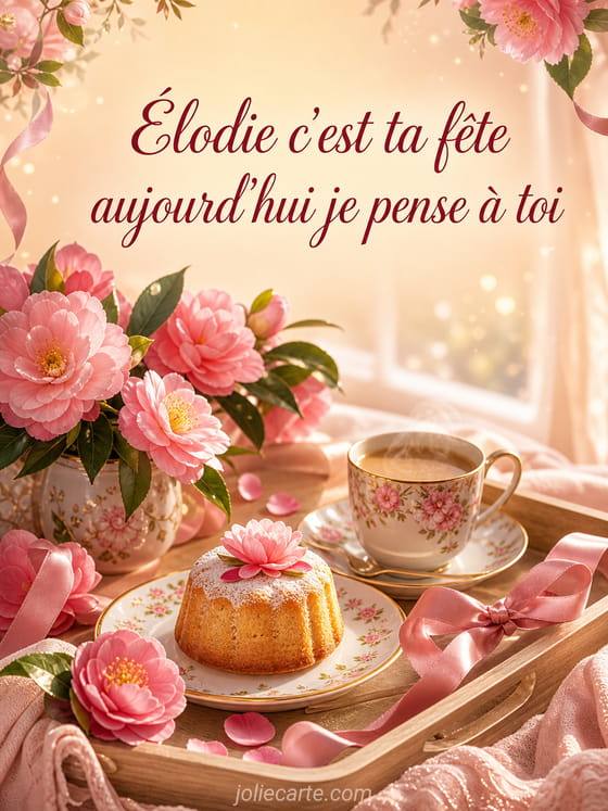 Carte bonne fête Élodie
