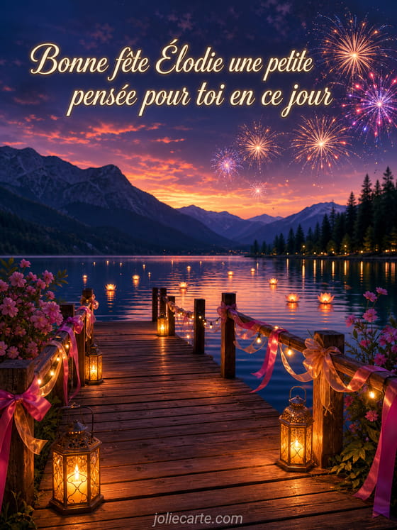 Carte bonne fête Élodie