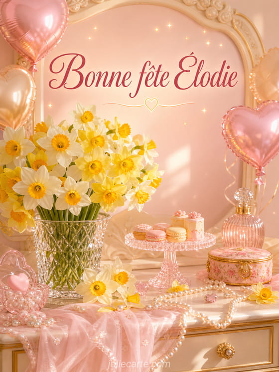 Carte bonne fête Élodie