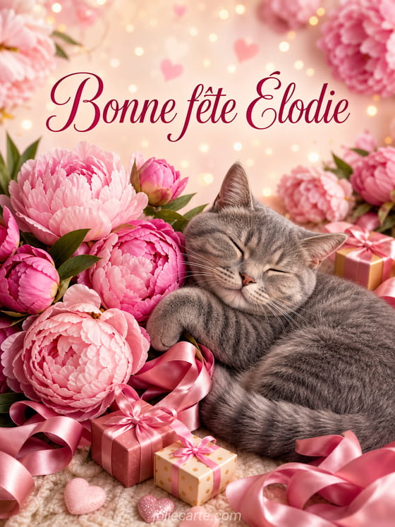 Carte bonne fête Élodie