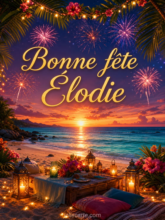 Carte bonne fête Élodie