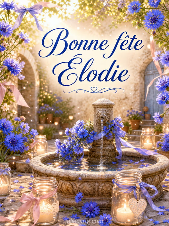 Carte bonne fête Élodie