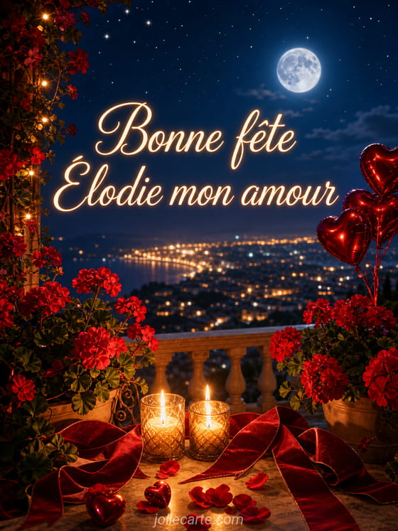 Carte bonne fête Élodie
