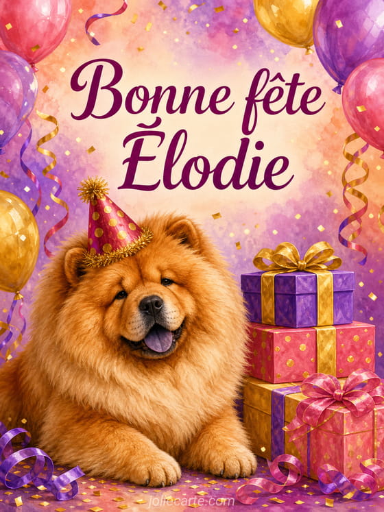 Carte bonne fête Élodie