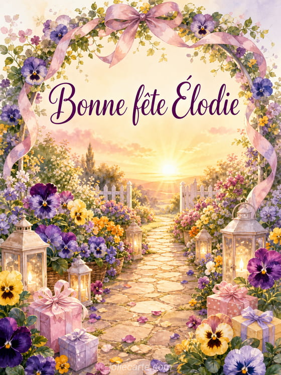 Carte bonne fête Élodie