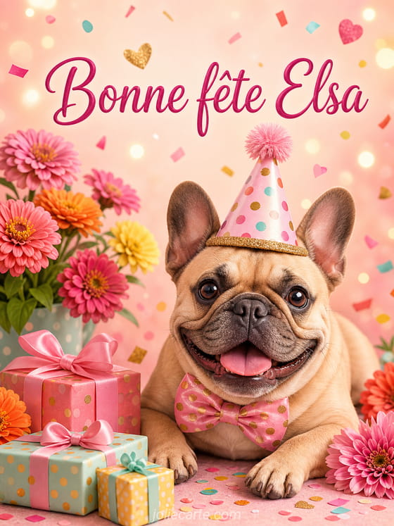 Carte bonne fête Elsa