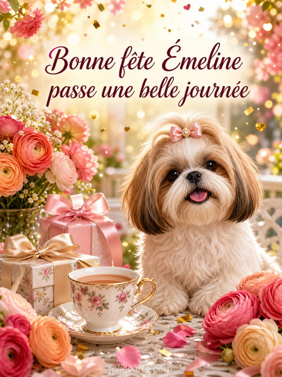 Carte bonne fĂȘte Ămeline