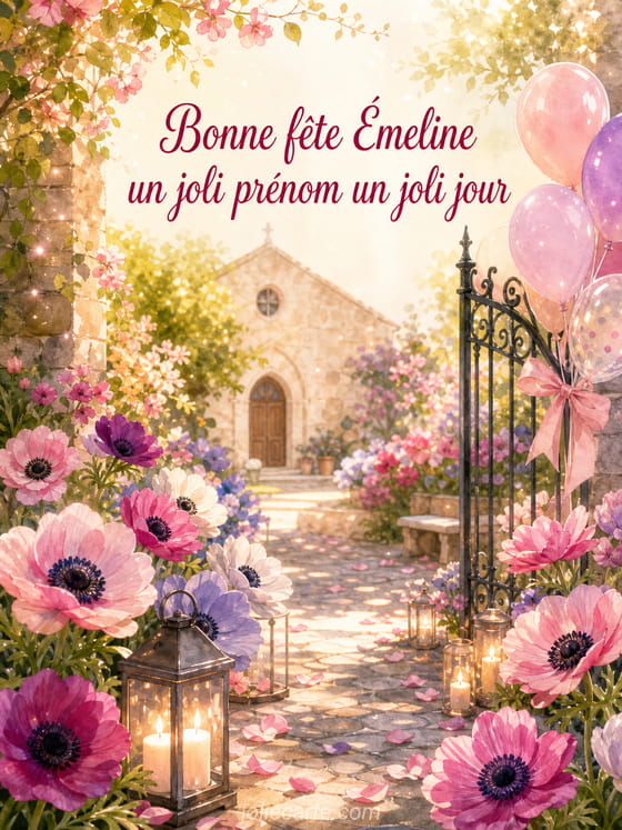 Carte bonne fête Émeline
