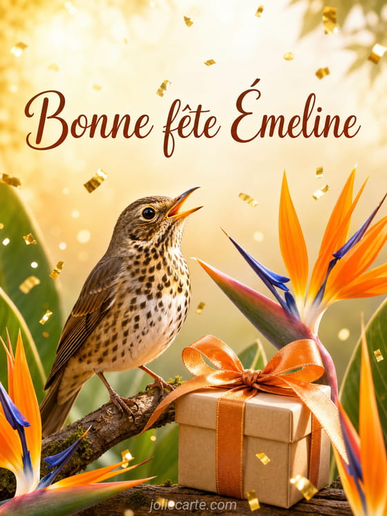 Carte bonne fête Émeline