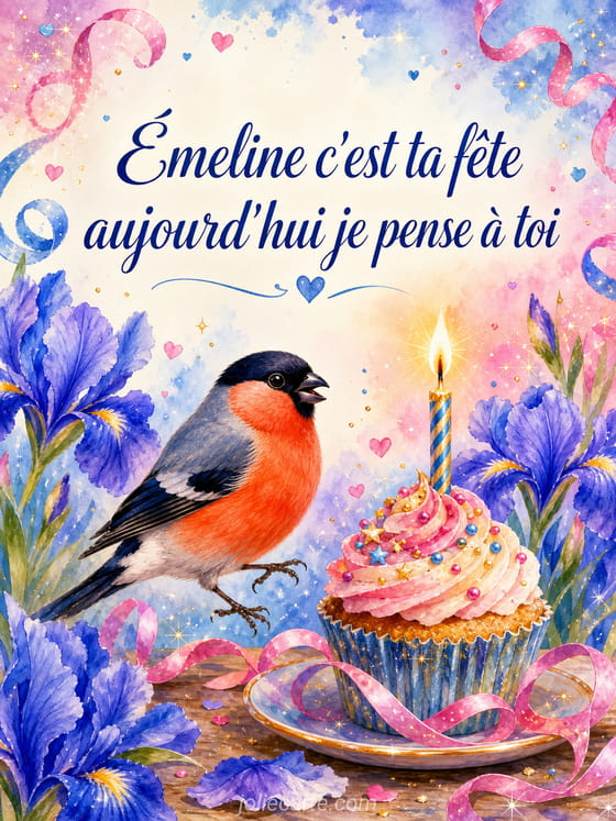 Carte bonne fête Émeline