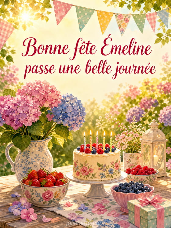 Carte bonne fête Émeline