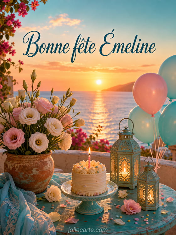 Carte bonne fête Émeline