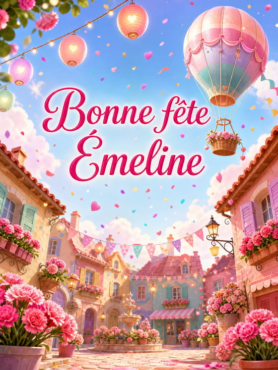 Carte bonne fête Émeline