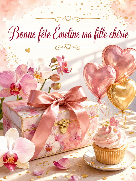Carte bonne fête Émeline