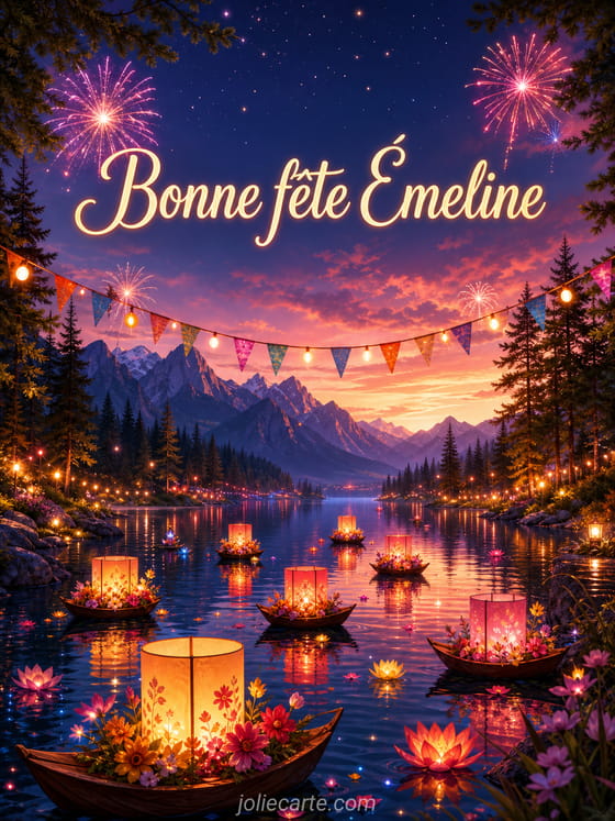 Carte bonne fête Émeline