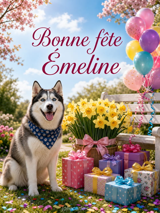 Carte bonne fête Émeline