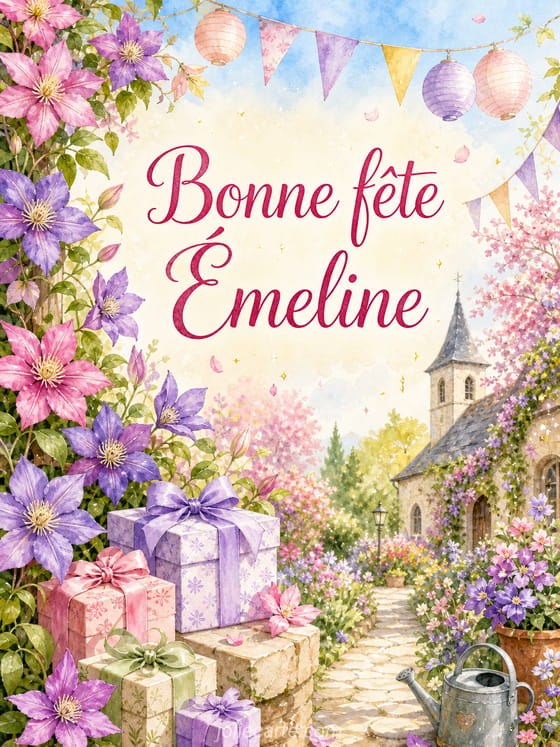 Carte bonne fête Émeline