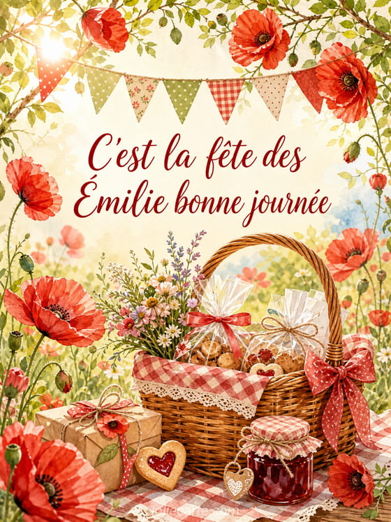 Carte bonne fête Émilie