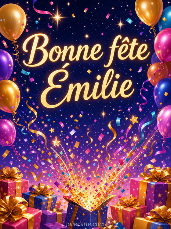 Carte bonne fête Émilie