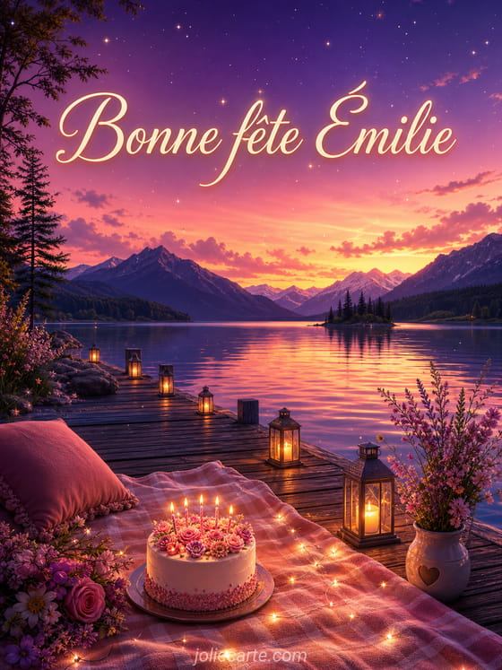 Carte bonne fête Émilie