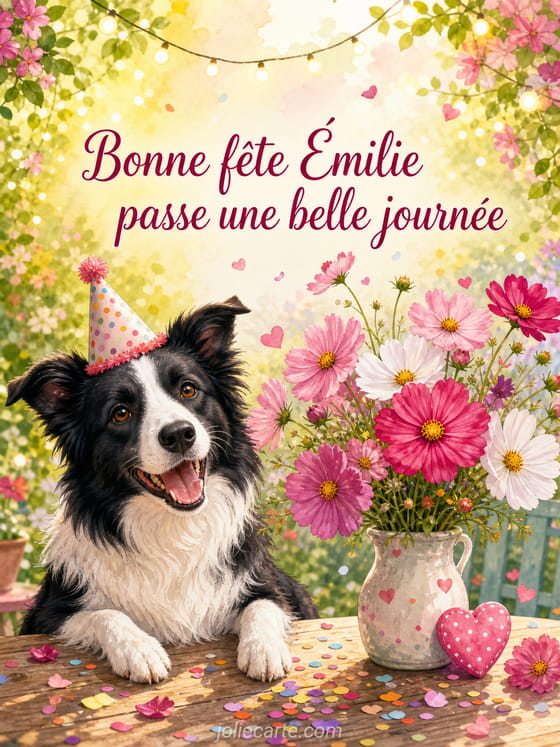 Carte bonne fête Émilie