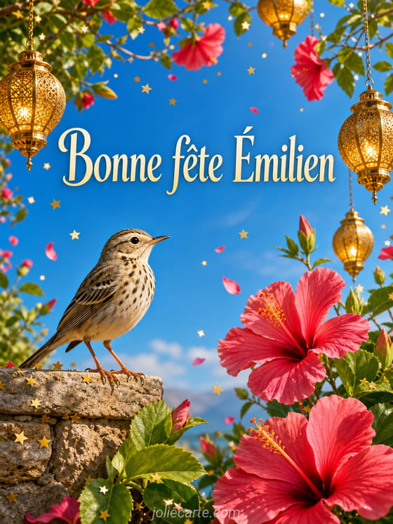 Carte bonne fête Émilien