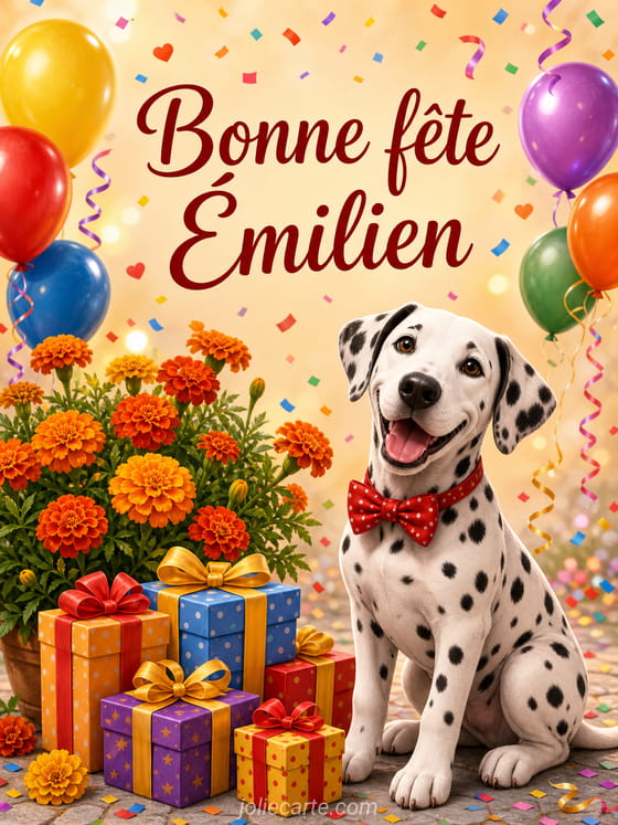 Carte bonne fête Émilien