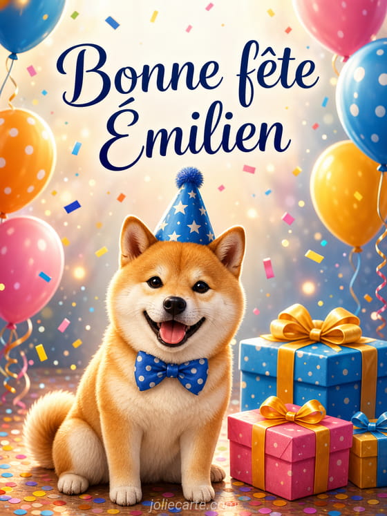Carte bonne fête Émilien