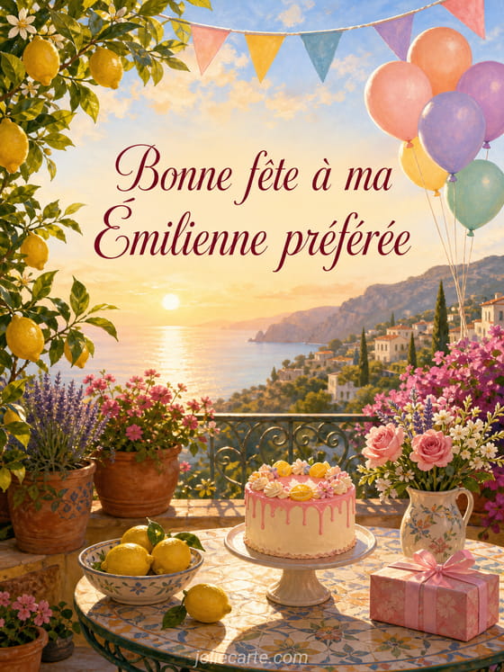 Carte bonne fĂȘte Ămilienne