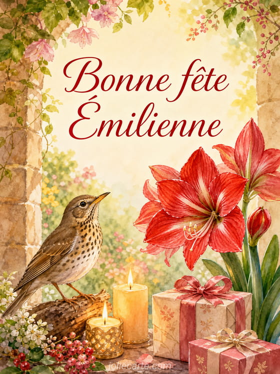 Carte bonne fĂȘte Ămilienne