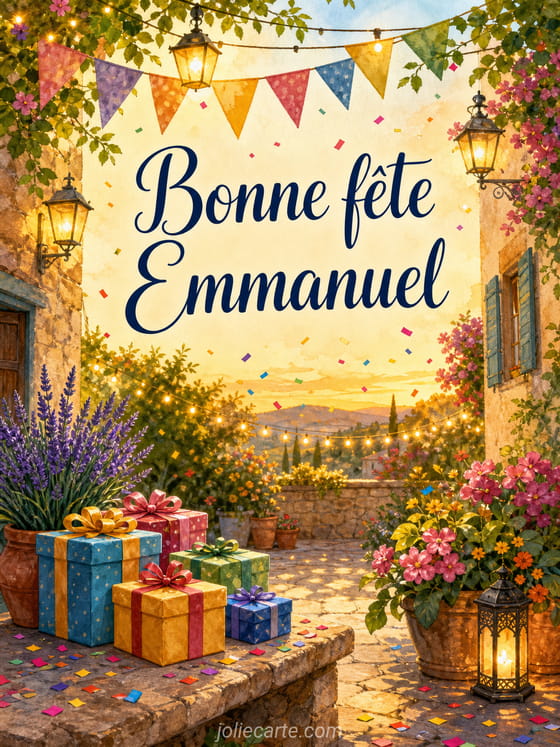 Carte bonne fête Emmanuel