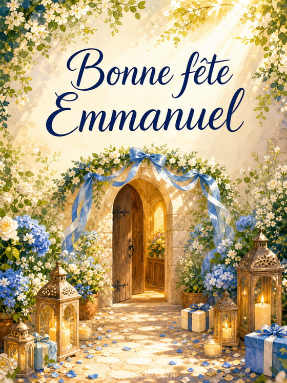 Carte bonne fête Emmanuel