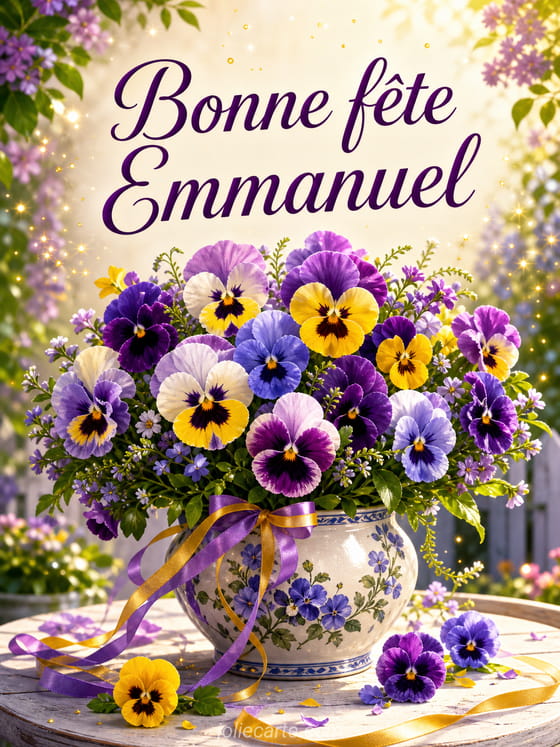 Carte bonne fête Emmanuel