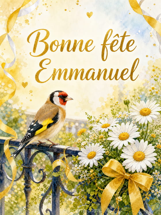 Carte bonne fête Emmanuel