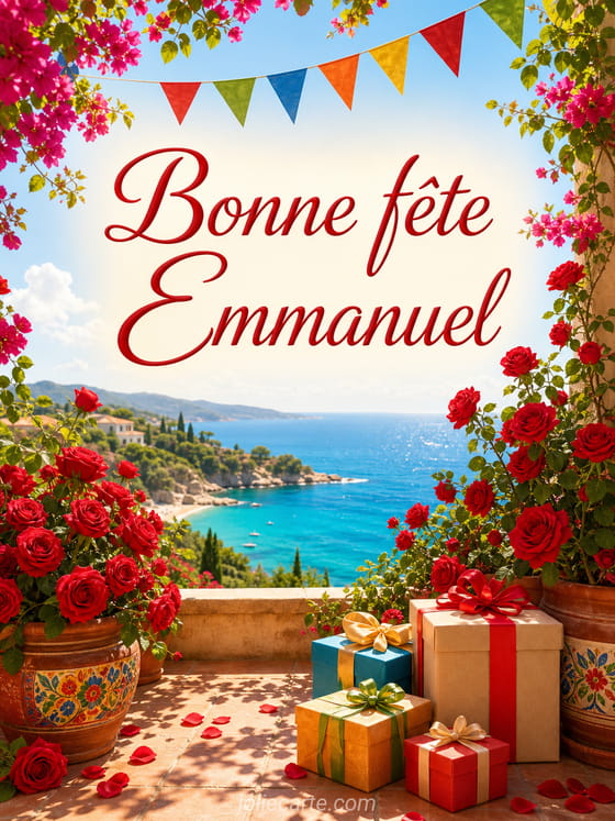 Carte bonne fête Emmanuel