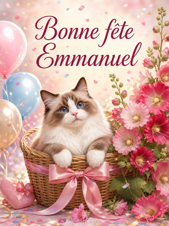 Carte bonne fête Emmanuel